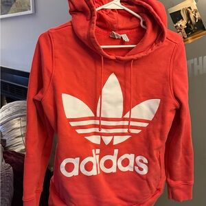 Adidas Scarlet Hoodie with White Trefoil